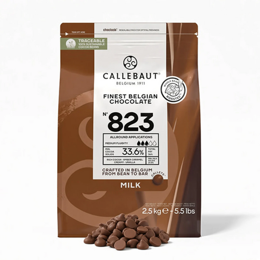Callebaut 823 Milk Chocolate Callets 5.5 Lbs.